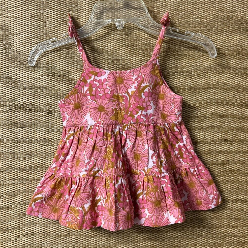 Kate Quinn Baby Dress 18-24 Months Pink Floral 100% Organic Cotton NWOT